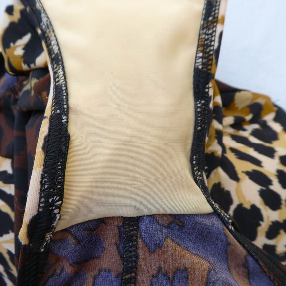 Miraclesuit One Piece Swimsuit Contrasting Animal Cat Bra Sweetheart Ruched 8 - Picture 6 of 11